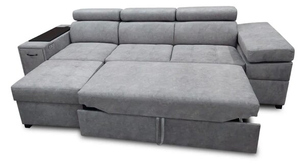 Sofa Infinity IX relax z pufą funkcja spania, barek