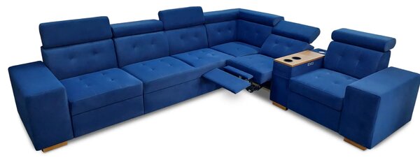 Narożnik z funkcją spania, kanapa narożna Tulum III 330?280 cm 2 x relax elektryczny