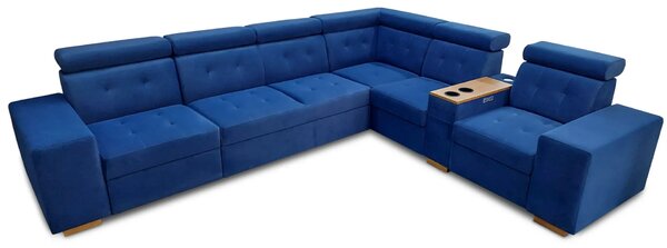 Narożnik z funkcją spania, kanapa narożna Tulum III 330?280 cm 2 x relax elektryczny