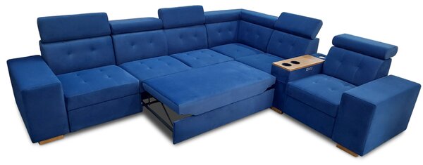Narożnik z funkcją spania, kanapa narożna Tulum III 330?280 cm 2 x relax elektryczny