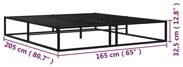 Czarne metalowe łóżko niskie stylu loft 160x200 cm - Arfas