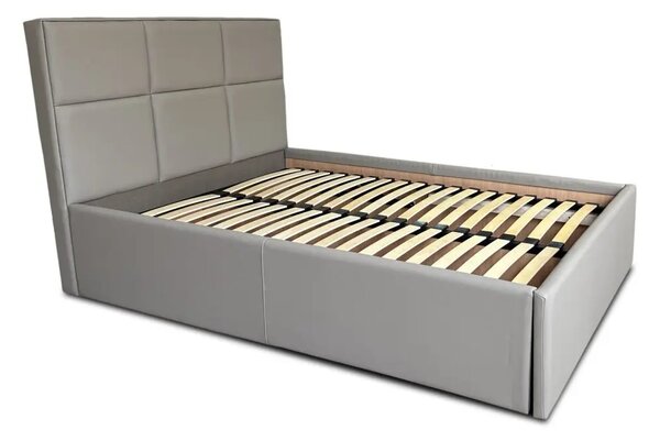 Łóżko sypialniane KENZO 140/200 cm skóra naturalna z pojemnikiem