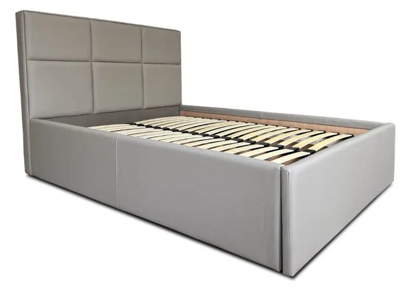 Łóżko sypialniane KENZO 140/200 cm skóra naturalna z pojemnikiem
