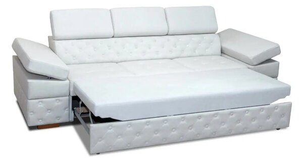 Sofa Infinity Pik Glamour z funkcją spania, 3 osobowa z zagłówkami, regulowane podłokietniki