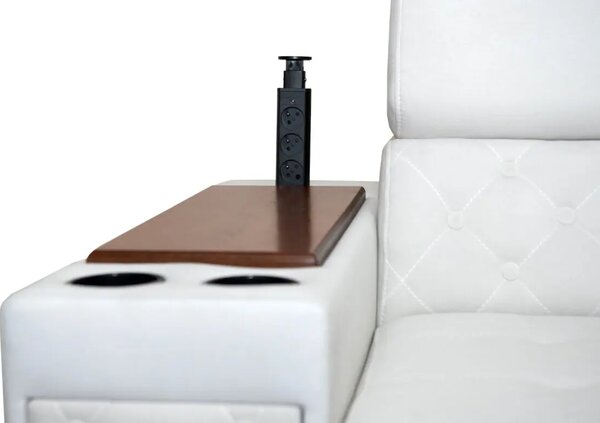 Sofa Infinity Pik Glamour z funkcją spania, 3 osobowa z barkiem, powerportem