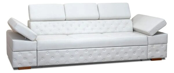 Sofa Infinity Pik Glamour z funkcją spania, 3 osobowa z zagłówkami, regulowane podłokietniki