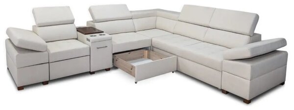 Narożnik do spania, narożnik do salonu Infinity VII 330/300 cm z funkcją relax, barkiem