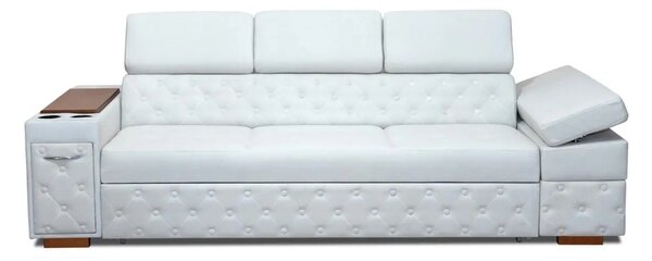 Sofa Infinity Pik Glamour z funkcją spania, 3 osobowa z barkiem, powerportem