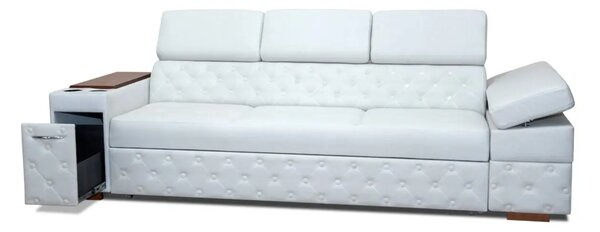 Sofa Infinity Pik Glamour z funkcją spania, 3 osobowa z barkiem, powerportem