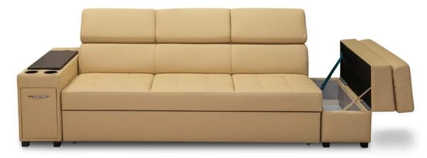 Sofa Infinity IV z funkcją spania, 3 osobowa z barkiem, powerportem 100% skóra naturalna