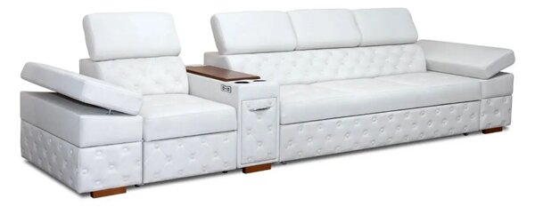 Sofa Infinity Pik Glamour z funkcją spania, 4 osobowa funkcją relax i barkiem