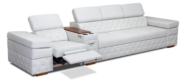 Sofa Infinity Pik Glamour z funkcją spania, 4 osobowa funkcją relax i barkiem