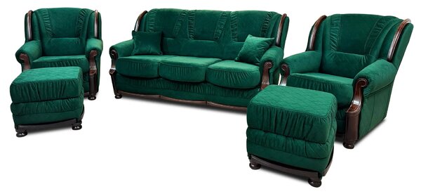 Zestaw wypoczynkowy: Sofa Milano + 2 x fotel + 2 pufy