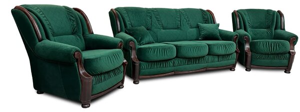 Zestaw wypoczynkowy: Sofa Milano + 2 x fotel + 2 pufy