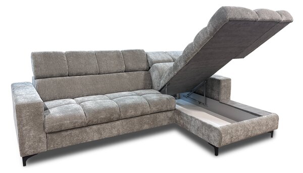 Nowoczesny stylowy narożnik Pako mini głęboko pikowany 180/260 cm