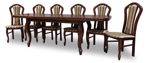 Zestaw: Stół rozkładany Ludwik 160/90cm + 6 krzeseł KW15