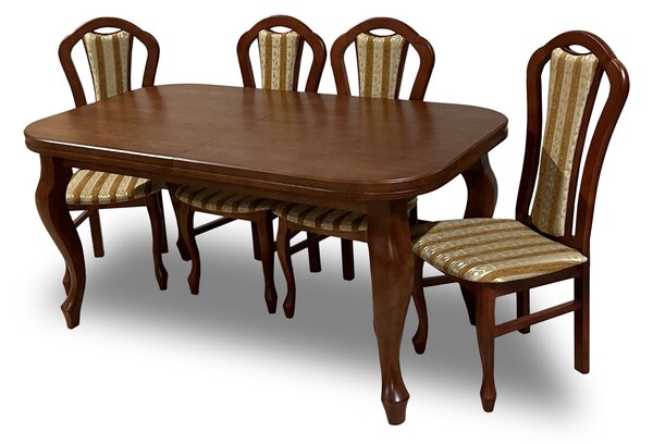 Zestaw: Stół rozkładany Ludwik 160/90cm + 6 krzeseł KW15