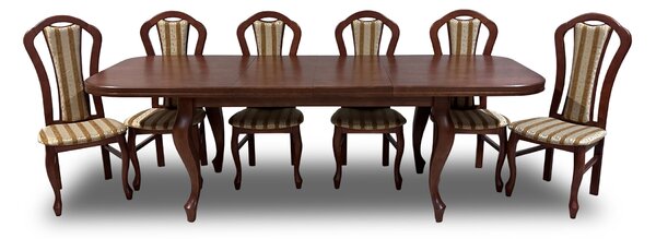 Zestaw: Stół rozkładany Ludwik 160/90cm + 6 krzeseł KW15