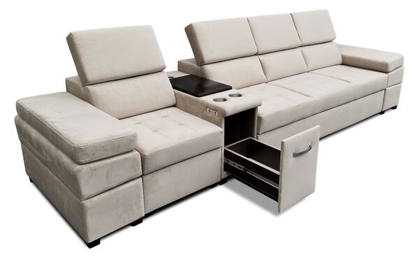 Kanapa z funkcją spania, kanapa 4 osobowa Infinity III funkcją relax i barkiem
