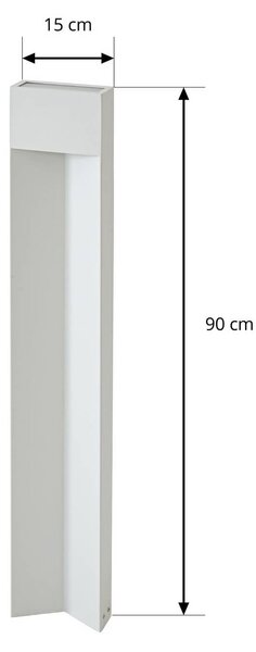 Słupek oświetleniowy LED Kaholo Lucande, aluminiowy / szary / cynkowy, aluminium, nowoczesny