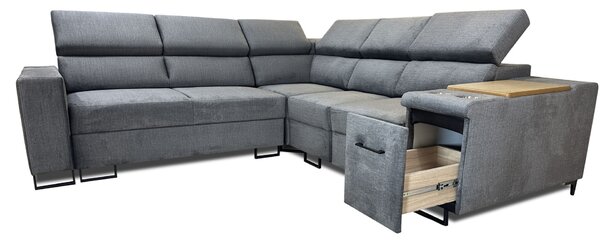 Narożnik Zeus IV 270/250cm z relaxem elektrycznym, uchwyty na kubki