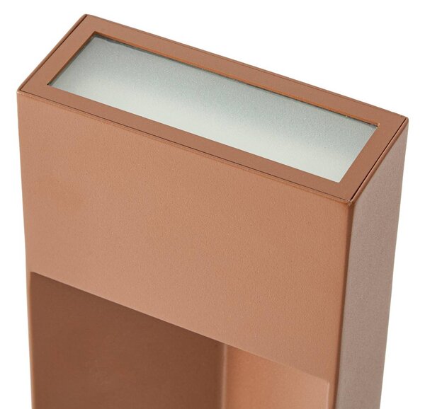 Słupek oświetleniowy LED Kaholo Lucande, brązowy / rdzawy, aluminium, nowoczesny