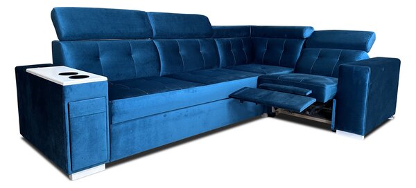Narożnik rozkładany, kanapa narożna 260/190 cm Tulum VII 1x relax elektryczny