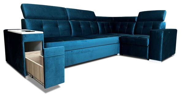 Narożnik rozkładany, kanapa narożna 260/190 cm Tulum VII 1x relax elektryczny