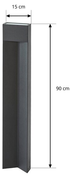 Słupek oświetleniowy LED Kaholo Lucande, czarny, aluminium, nowoczesny