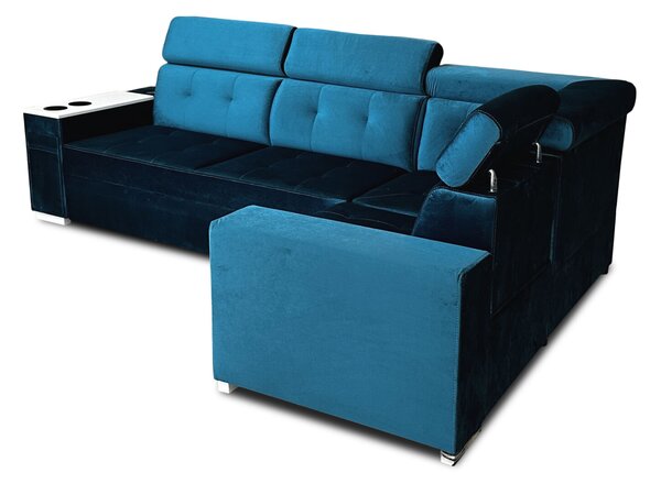 Narożnik rozkładany, kanapa narożna 260/190 cm Tulum VII 1x relax elektryczny