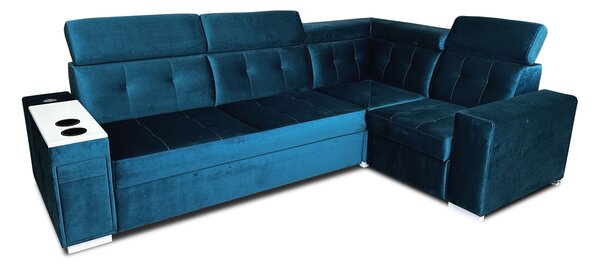Narożnik rozkładany, kanapa narożna 260/190 cm Tulum VII 1x relax elektryczny