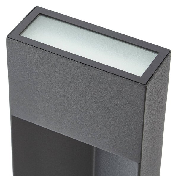 Słupek oświetleniowy LED Kaholo Lucande, czarny, aluminium, nowoczesny