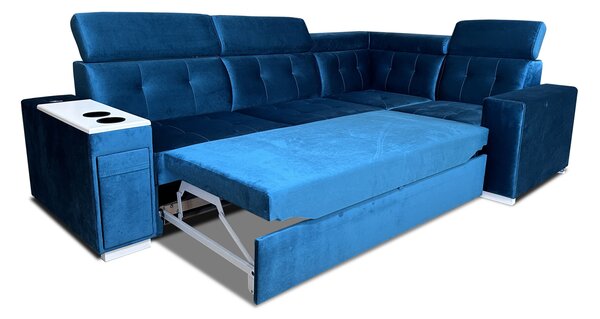 Narożnik rozkładany, kanapa narożna 260/190 cm Tulum VII 1x relax elektryczny