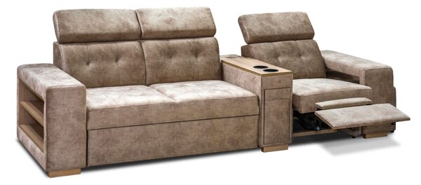 Kanapa 3 osobowa Leon funkcją relax + barek
