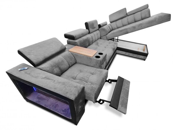 Narożnik rozkładany, kanapa narożna 350/210 cm Dream z relaxem elektrycznym