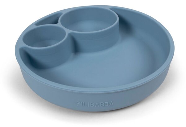 Filibabba Silikonowy talerzyk z przegródkami Powder Blue