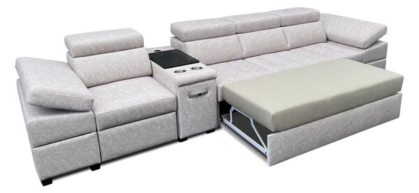 Kanapa z funkcją spania, kanapa 4 osobowa Infinity III funkcją relax i barkiem tkanina premium