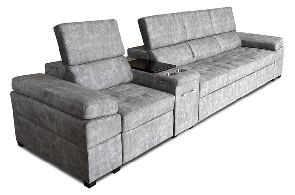 Kanapa z funkcją spania, kanapa 4 osobowa Infinity III funkcją relax i barkiem tkanina premium