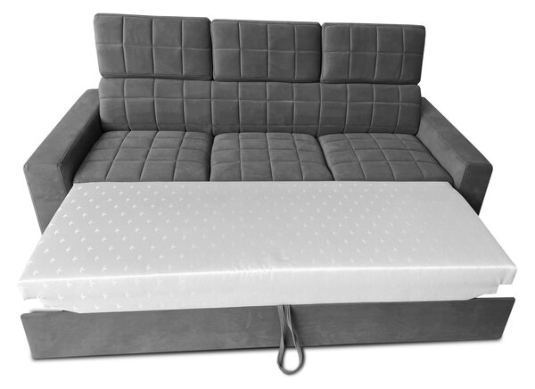 Sofa Charlie III Pik z otwieraną pufą, pikowana