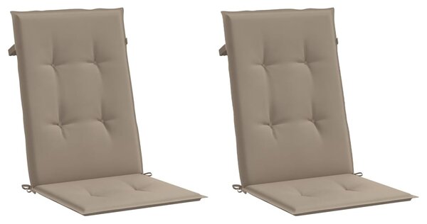 Poduszki na krzesła ogrodowe, 2 szt., taupe, 120x50x3 cm