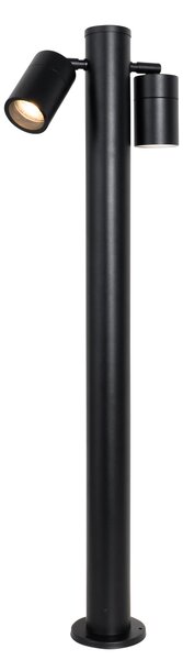 Stojąca lampa ogrodowa czarna 80 cm IP44 regulowana 2-światłowa - Duo