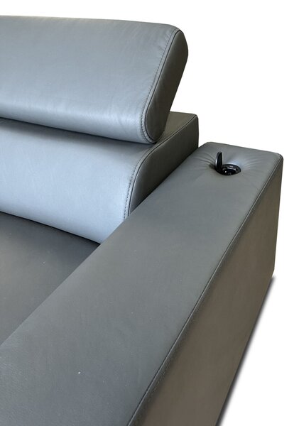 Sofa Charlie II skóra naturalna + gniazdo 230V