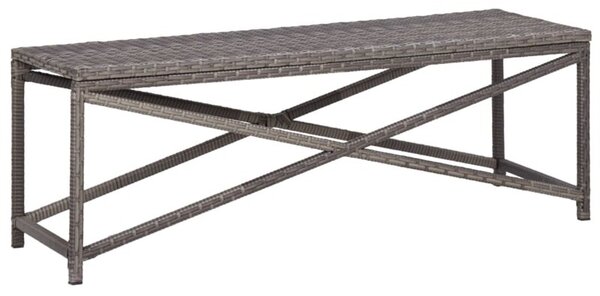 Ławka ogrodowa, 120 cm, polirattan, szara