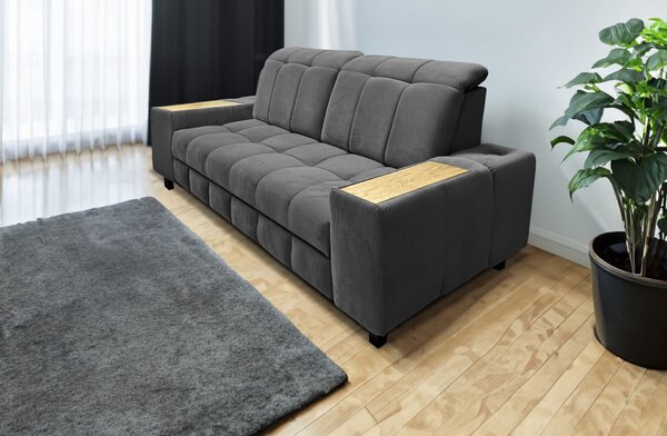 Ekskluzywna sofa 2osobowa CHARM I tkanina 160 cm, półki