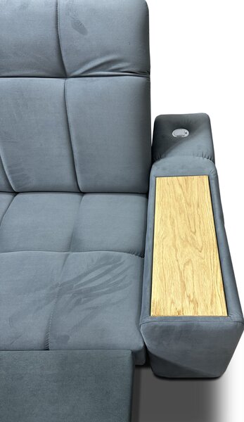 Ekskluzywna sofa 2osobowa CHARM I tkanina 160 cm, półki