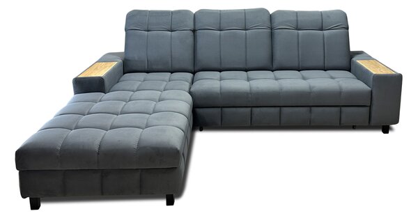 Ekskluzywny narożnik CHARM I tkanina 180/270 cm funkcja spania, półki