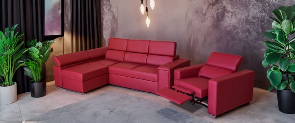 Fotel do salonu PETRA RELAX elektryczny w skórze naturalnej