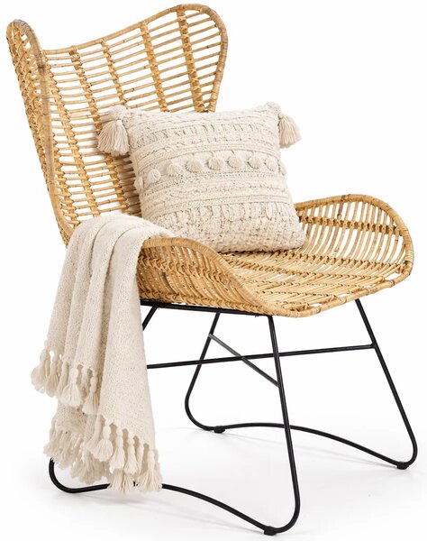 Rattanowy fotel ażurowy uszak H1-L38