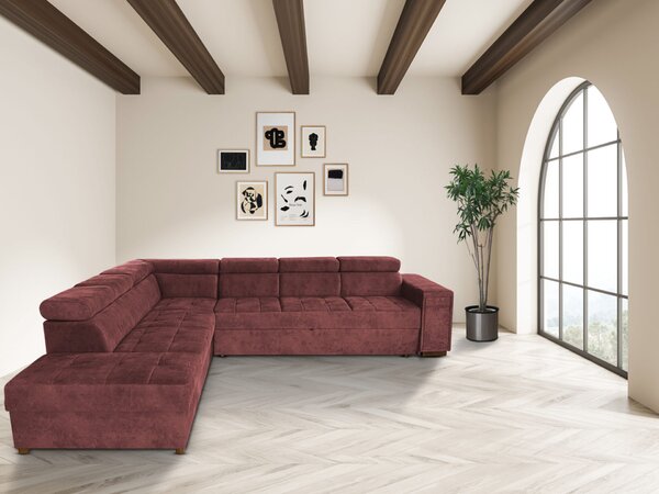 Narożnik rozkładany, kanapa narożna Luton 320x200 + 50 cm pufa