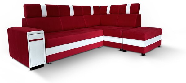 Narożnik rozkładany, kanapa narożna Riva 260x160 + 50 cm pufa